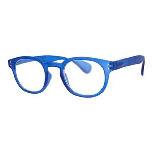 Vibrant blue classic frame blue light computer reading glasses prescription 1.00